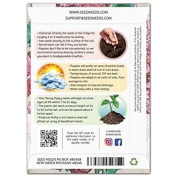 Amazon.com : Seed Needs Pale Rose Peony Poppy Seeds for